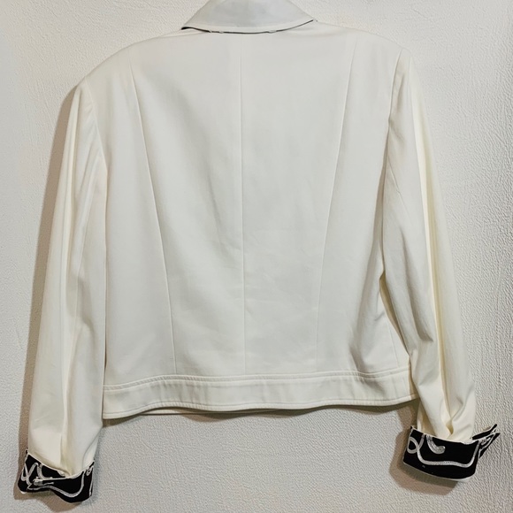 Neiman Marcus Womens Jacket White Brown Lined Sz12 - Picture 3 of 6
